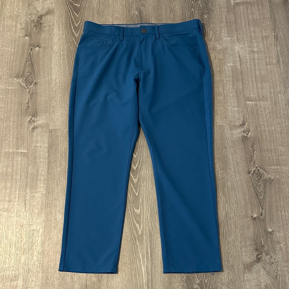 Bonobos 35 Golf Performance Slim Fit Teal Mens Athletic Casual Flat Front Pants‎